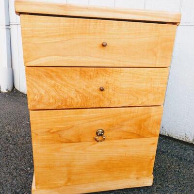Lot #15 Solid Wood Office Cabinet w/ File Drawer