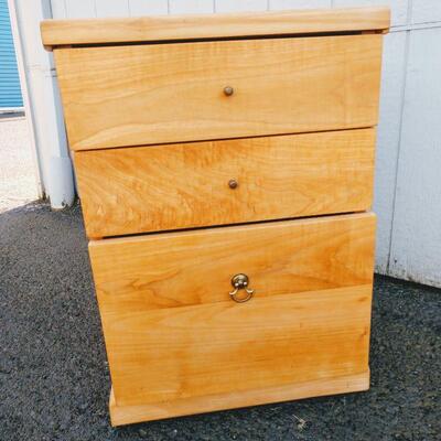 Lot #15 Solid Wood Office Cabinet w/ File Drawer