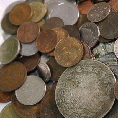 Lot 2 mixed vintage foreign coins 