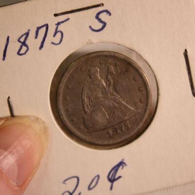 1875 S 20 Cent piece vintage coin