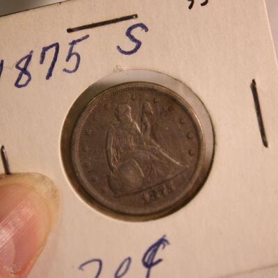 1875 S 20 Cent piece vintage coin