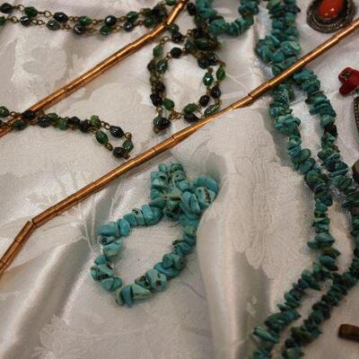 Boho, necklace lot includes Silpada sterling, beads, copper, stones