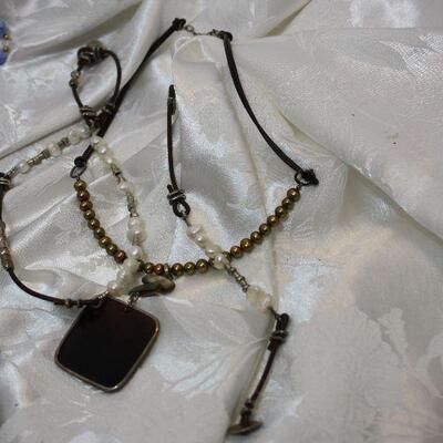 Boho, necklace lot includes Silpada sterling, beads, copper, stones