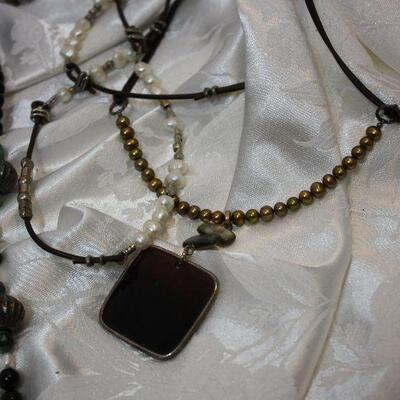 Boho, necklace lot includes Silpada sterling, beads, copper, stones