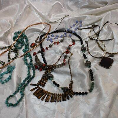Boho, necklace lot includes Silpada sterling, beads, copper, stones