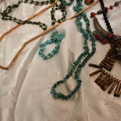 Boho, necklace lot includes Silpada sterling, beads, copper, stones