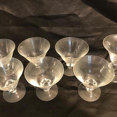 Set of 6 plus 1 odd but close vintage aperitif glasses