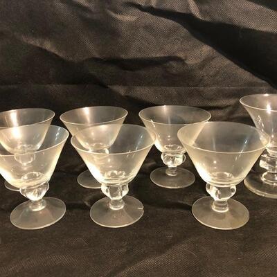 Set of 6 plus 1 odd but close vintage aperitif glasses