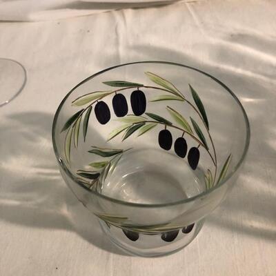 Contemporary Handpainted barware and stemware with bowl