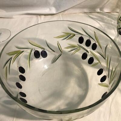 Contemporary Handpainted barware and stemware with bowl