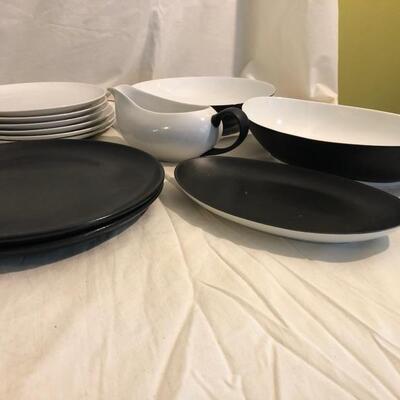 Kyoto black and white dinner Set