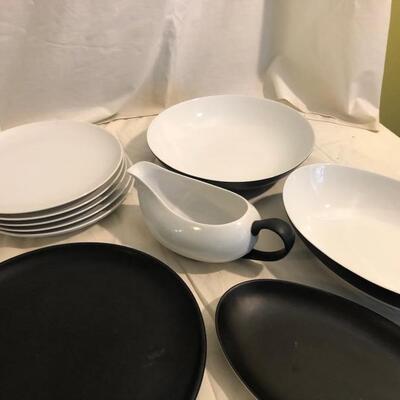 Kyoto black and white dinner Set