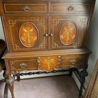Full size bed, dresser, and makeup table-Vanity with chair