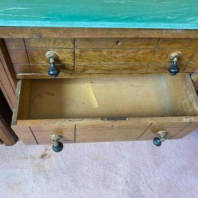 Vintage Green Marble Top Dressers