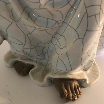 Lot 35: Vintage Signed 11' Laughing Buddha Statue