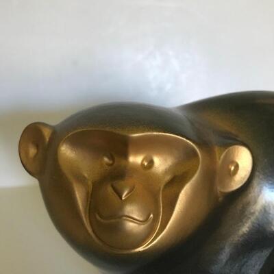 Lot 26:  Vintage Gold and Black Saru (Monkey)