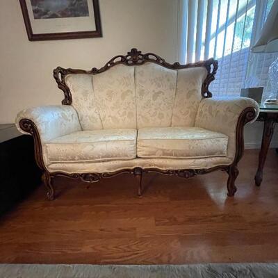 Antique white rosewood traditional Love Seat