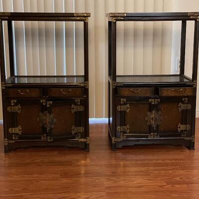 Two Asian  style vanity cabinets