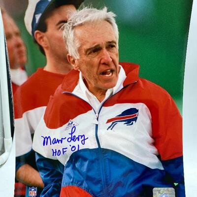 Autographed Marc Levy Football Photo.