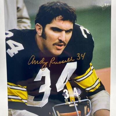 Autographed Andy Russell Football Photo.