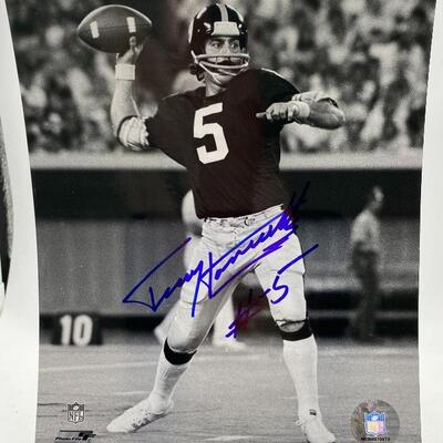 Autographed Terry Hanratty Football Photo.