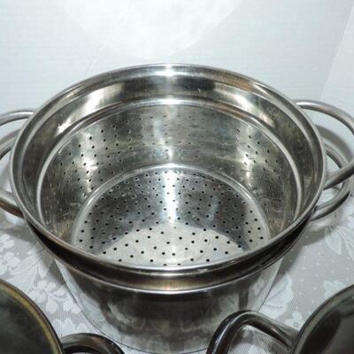 STAINLESS STEEL POTS WITH LIDS