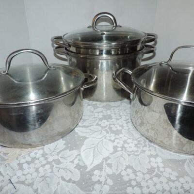 STAINLESS STEEL POTS WITH LIDS