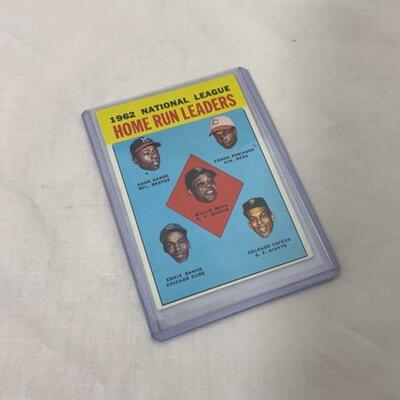 -32- 1962 NL Home Run Hitters | 1963 TOPPS Card #3 | AARON | MAYS | ROBINSON | BANKS | CEPEDA
