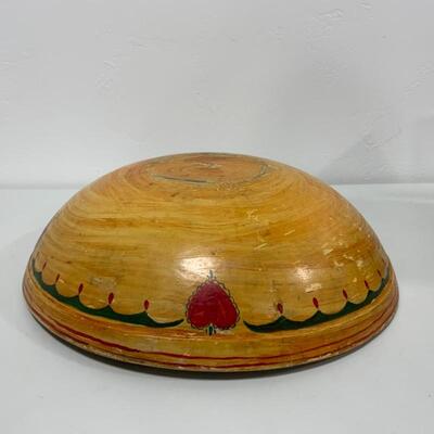 -39- VINTAGE | Large Scandinavian Painted Dough Bowl | 19.25â€ wide