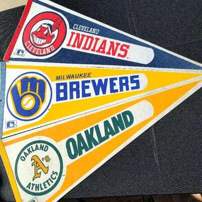 Lot 3: Pennants â€“ Indians, Brewers, Oakland