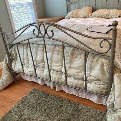 Queen Brushed Metal Bed with Comfort Mattress & Box  