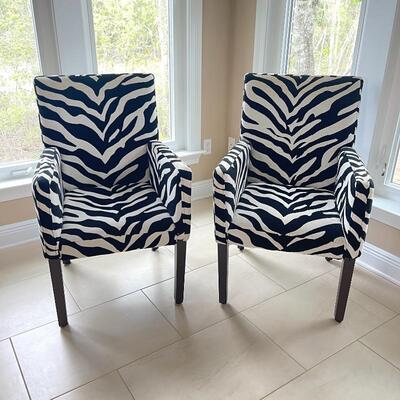 Pair of Zebra Print Sitting Chairs