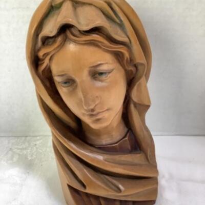2227 Anri Wood Madonna Bust Religious Figurines