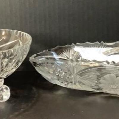 2231 Vintage Heisey Serving Plate Etched Glass Cut Glass Cut Crystal Items