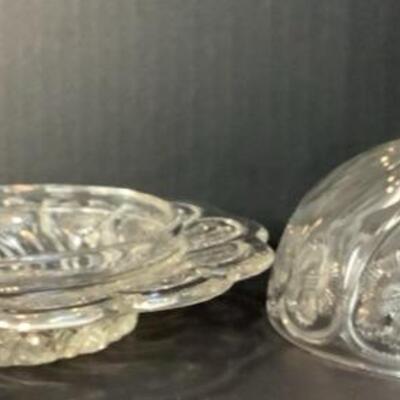 2231 Vintage Heisey Serving Plate Etched Glass Cut Glass Cut Crystal Items