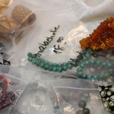 Quality beads! Strands, loose, Lapis, Malichite, Agate, Sterling, Carnelian, Artwork, Glass, Wedding Cake