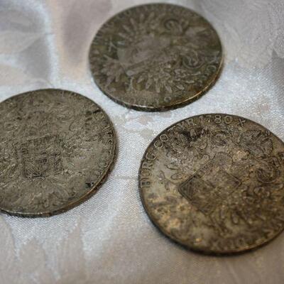 3 1780 Maria Theresa Thaler coins Austria
