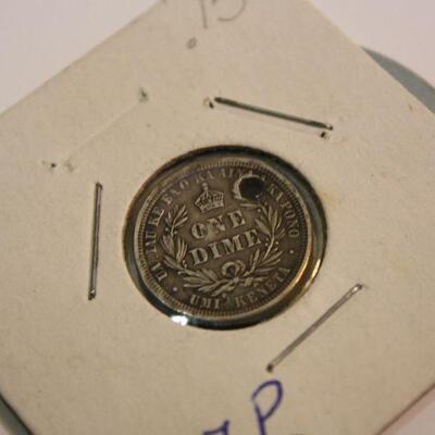 1883 Hawaii King Kalakaua Dime holed
