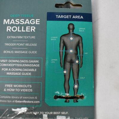 Gaiam Restore Deep Tissue Massage Roller in Gray. Open Packaging, good condition