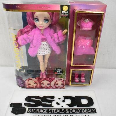 Rainbow HighÂ Stella Monroe â€“ Hot Pink DollÂ with 2 Outfits. MISSING RIGHT HAND