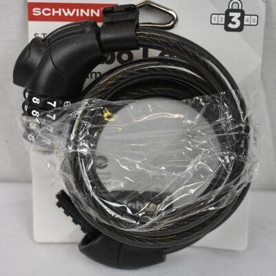 Schwinn Steel Cable Combo Lock 5' x 12mm. Open Package