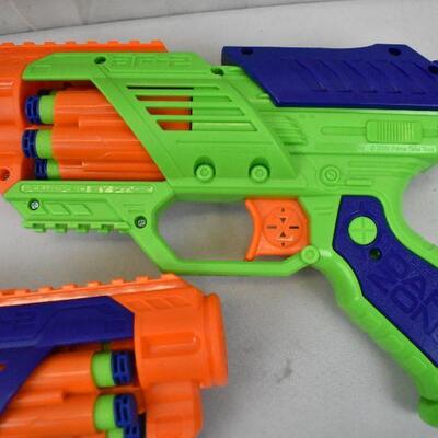 2 pc Dart Zone Blasters with 6 Foam Darts each. New condition