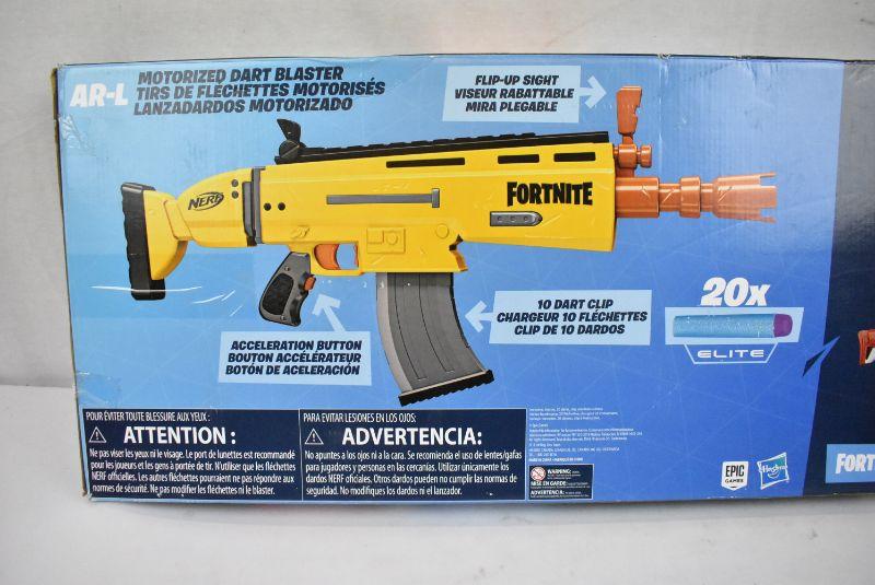 NERF Fortnite AR L Elite Dart Blaster. No clip. Untested. As is