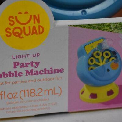 Light-Up Bubble Machine Blue/Yellow - Sun Squad. Used. Works. No bubbles
