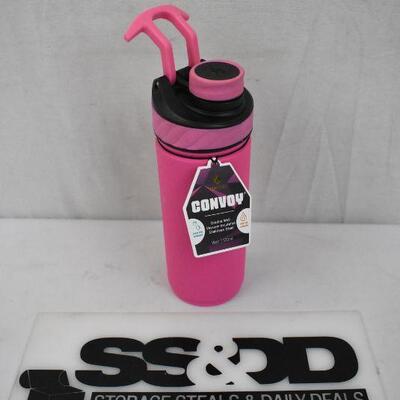 18 oz Pink Water Bottle: Convoy Double Wall Vacuum Insulated SS. Scuffed