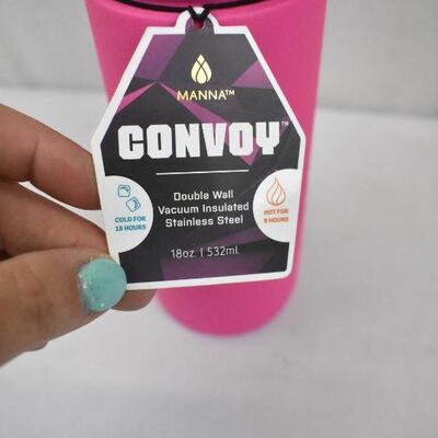 18 oz Pink Water Bottle: Convoy Double Wall Vacuum Insulated SS. Scuffed