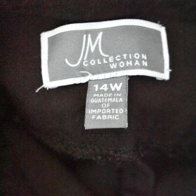 2 pairs Women's Dress Pants by JM Collection size 14W: 1 Brown 1 Gray