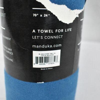NEW Welcome by Manduka Everyday-Sport Towel Blue 70"x24" 