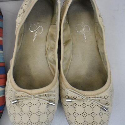 3 pairs Women's Shoes, Casual Slip on Flats size 8.5