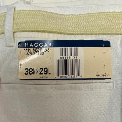 New with Tags Men's Haggar White Slacks Pants 38w x 29l
